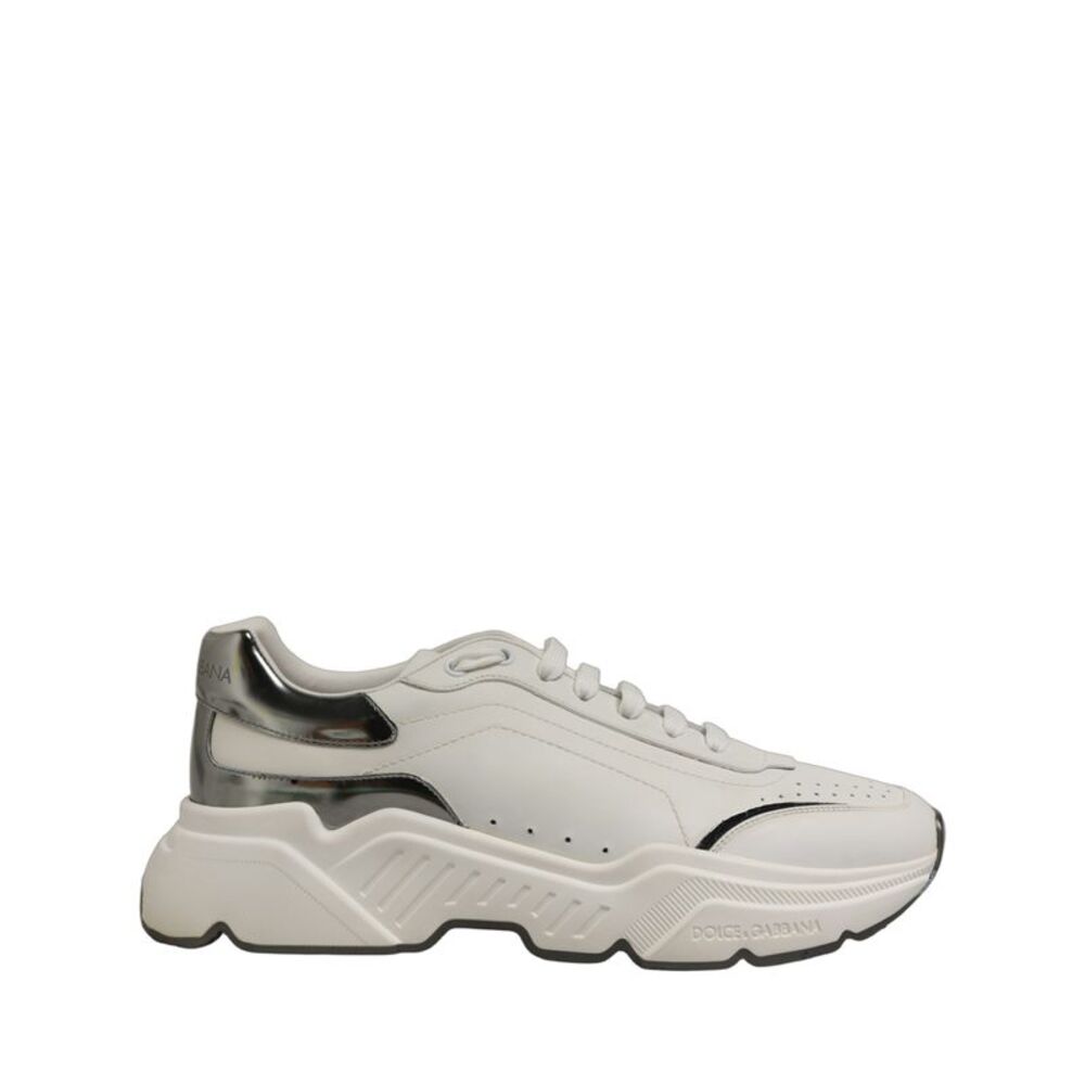 Dolce & Gabbana White Silver Daymaster Low Top Sneakers Men's Shoes